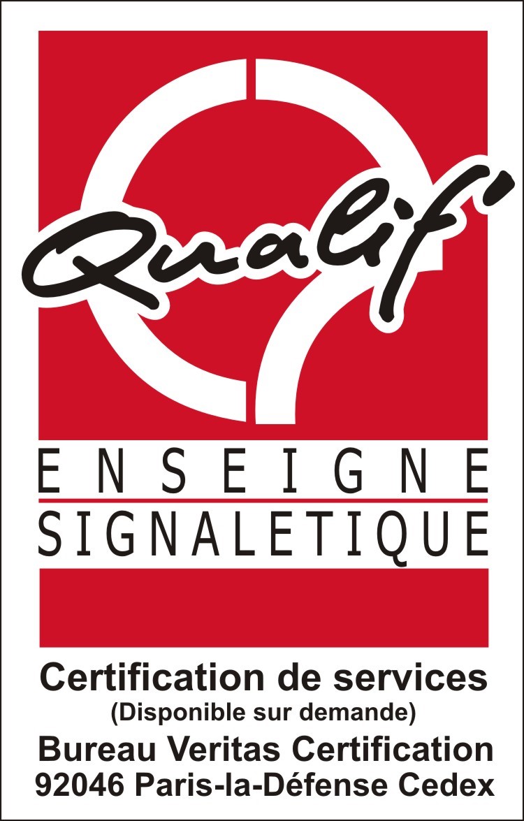 LOGO QUALIF'ENSEIGNE SIGNALETIQUE 3 ETOILES YES SIGN